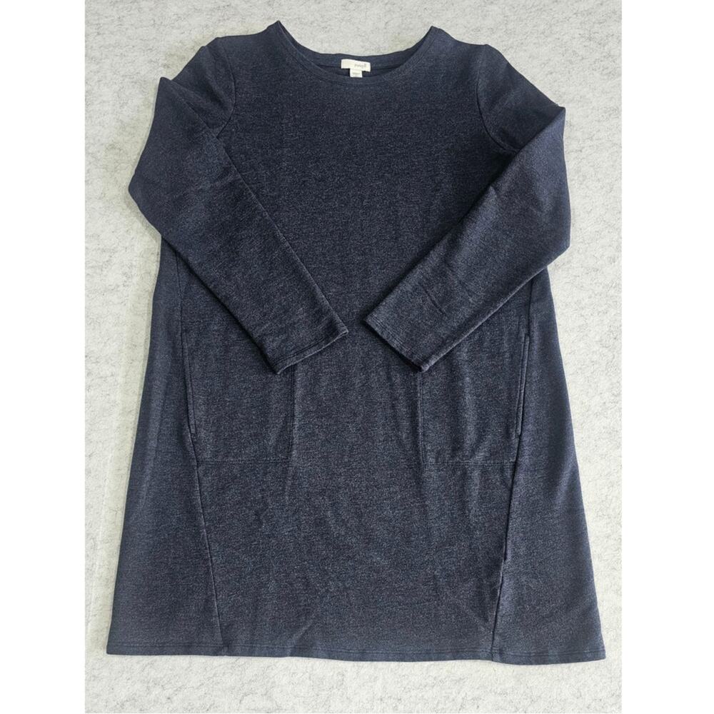 PureJill  Mini Jersey Dress Pockets 57% Pima Cotton Blend, Blue, Sz S Petite